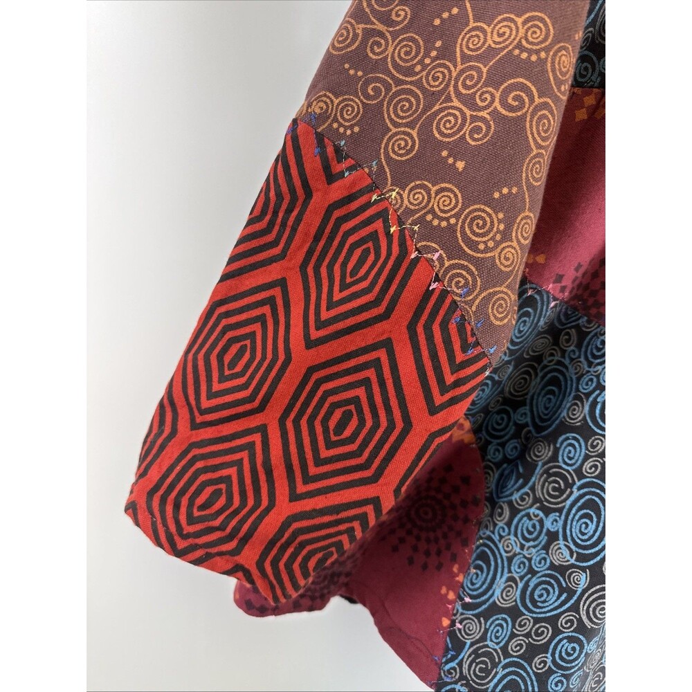 Cotton Patchwork Full Zip Jacket Collared Fleece … - image 2